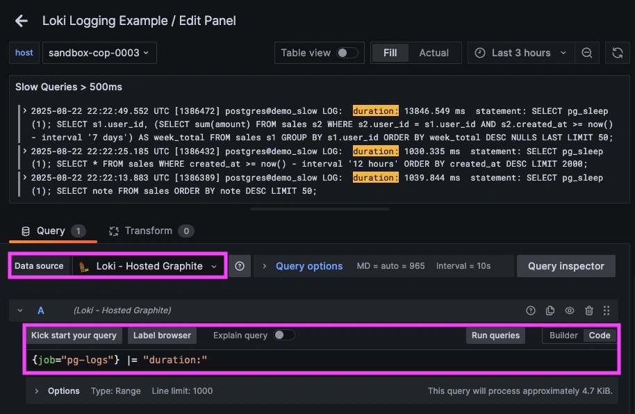 Visualize Logs Alongside Metrics: Complete Observability for Slow PostgreSQL Queries - 4