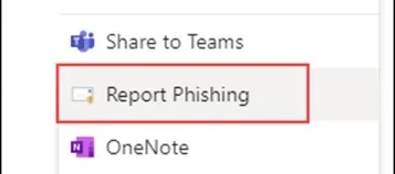 report phishing button