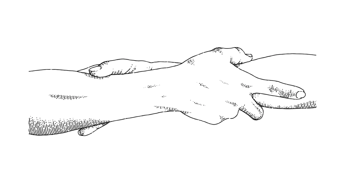 two hands grasping one another's forearms in support on purple gradiant background