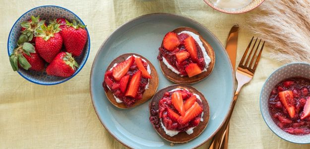 panqueques con mermelada de chia