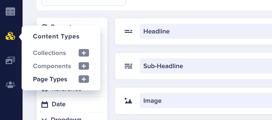 Select Page Types from the Content Types menu