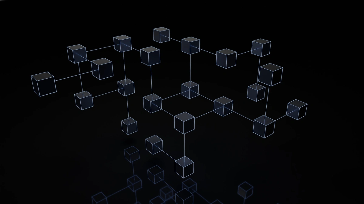 Floating cubes connected through a line