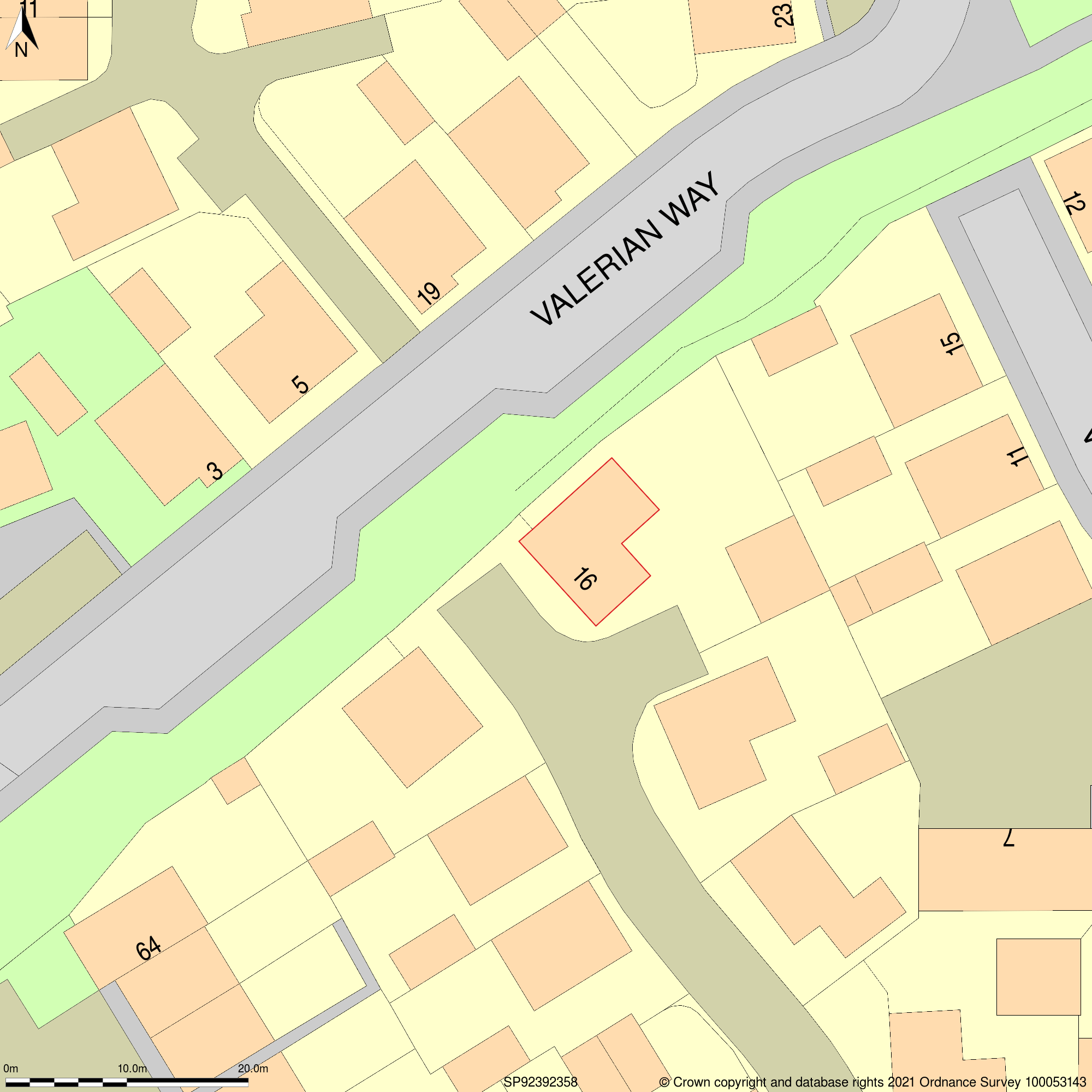 Sample of a plot plan, 1:500 scale