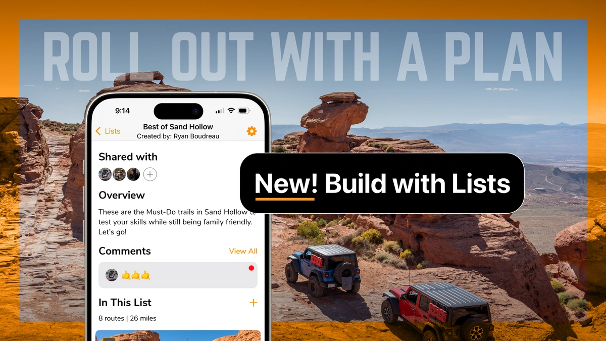 New Feature: Lists on Trails Offroad™ Blog Image