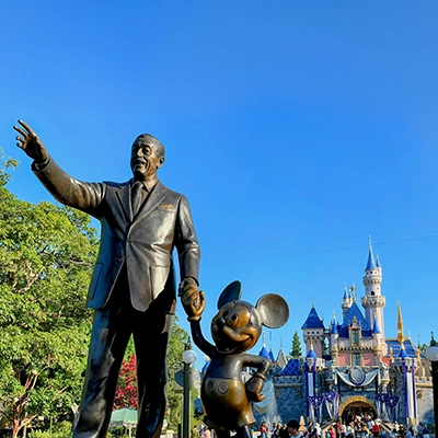 Walt Disney and Mickey Mouse statue.