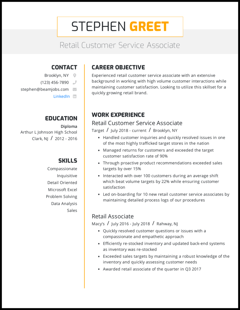 5 Customer Service Resume Examples For 2021