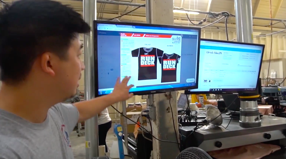 Mike shows how televisions can make production easier with Printavo.