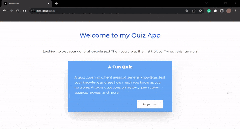 Quiz App walkthrough.