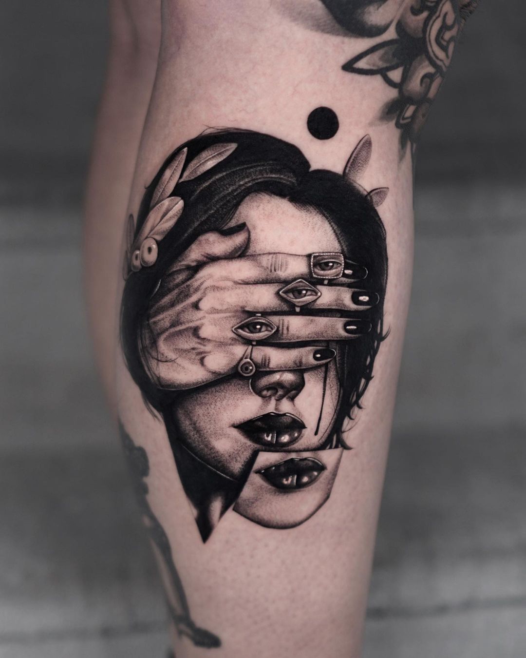 black and grey tattoo by 9rukim