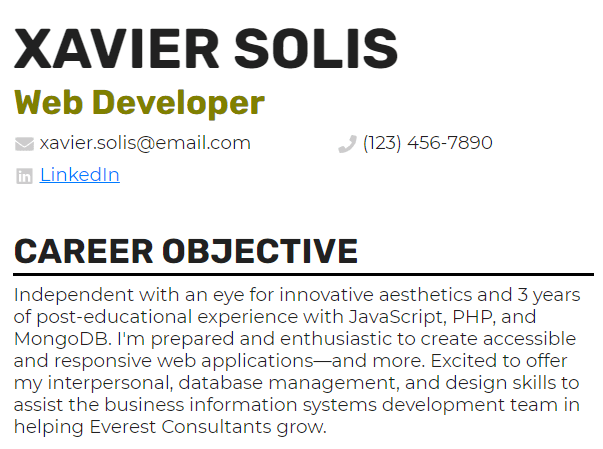 examples of career objectives in resume