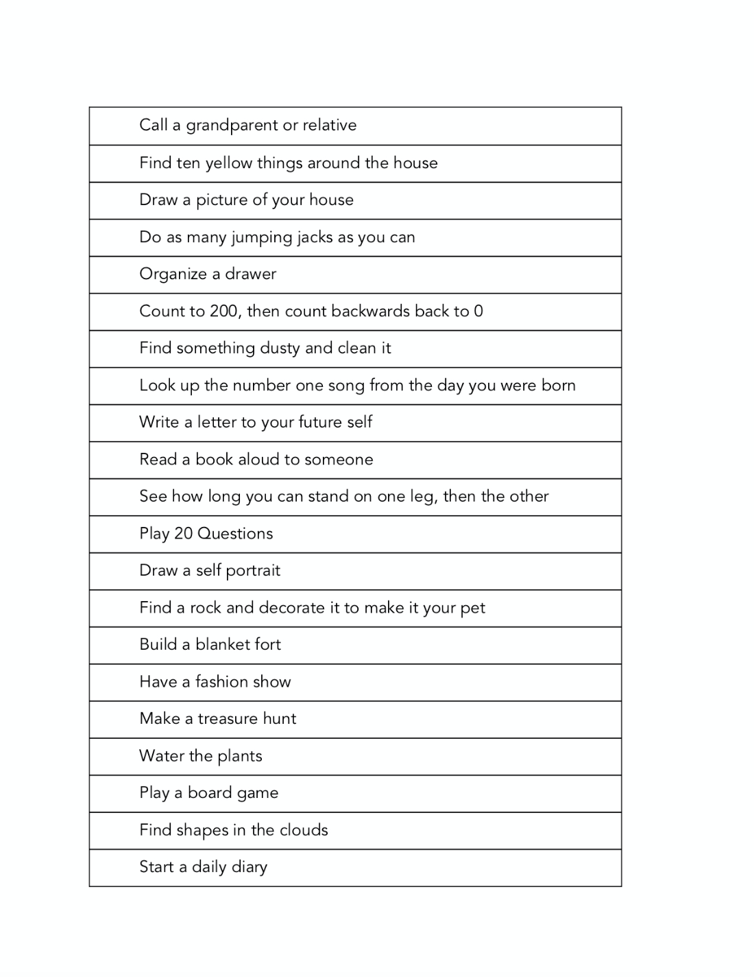 What To Do When You're Bored - Free Printable for Kids