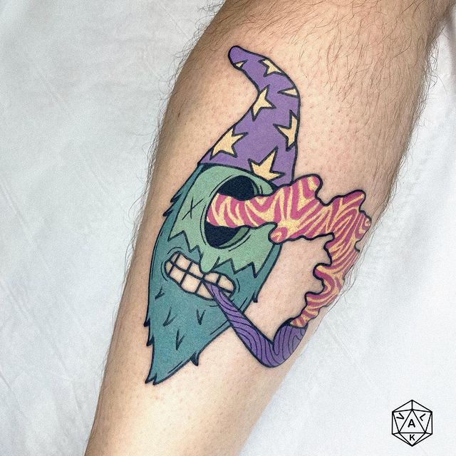 illustrative wizard tattoo by valk tattoo