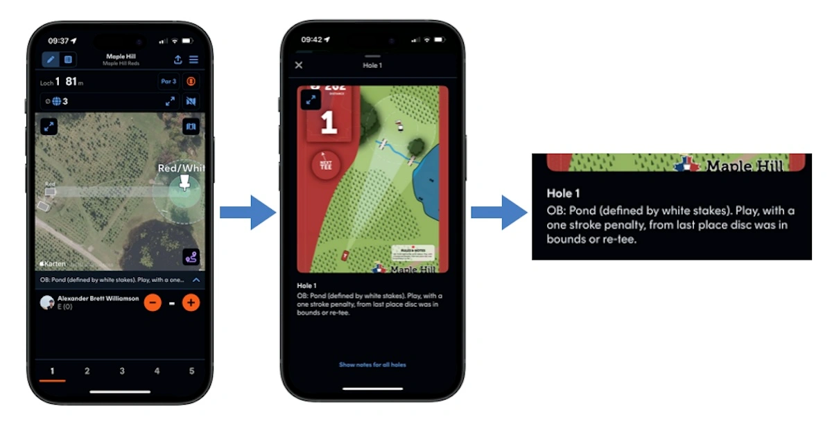 App screen shots in iPhone frames and close-up of in-app info