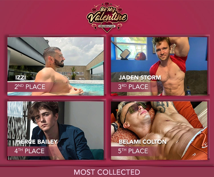 Flirt4Free live sex cams Valentine's Day contest winners 2nd place to 5th place winners.