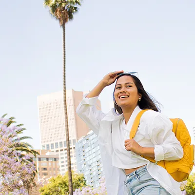 Young woman studying in florida.