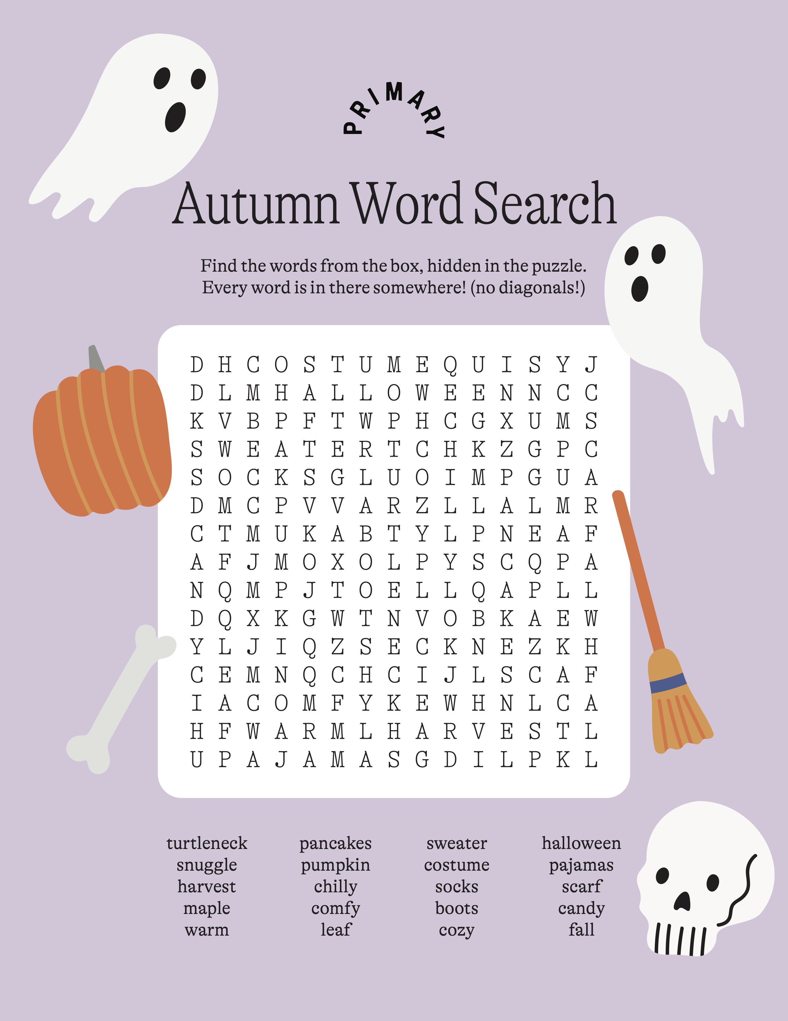 Fall Themed Word Search