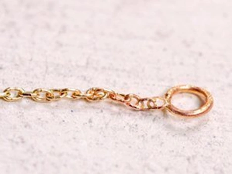Gold filled jump ring soldered to gold filled cable chain