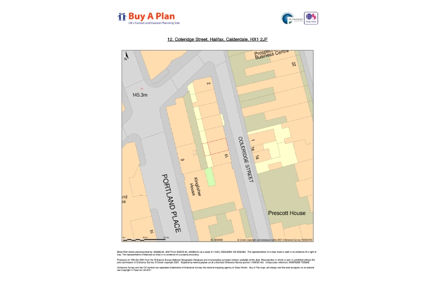 Sample of a planning map by BuyAPlan® at 1:500 scale