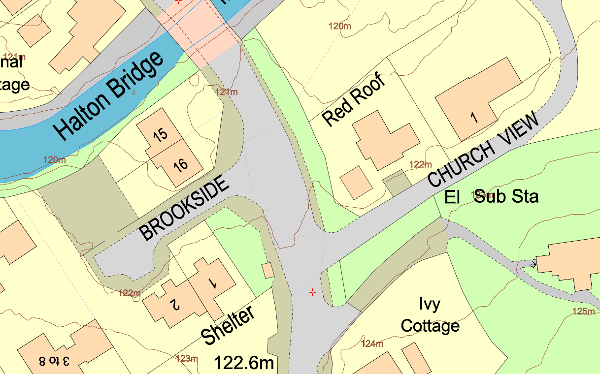 Contours on OS MasterMap