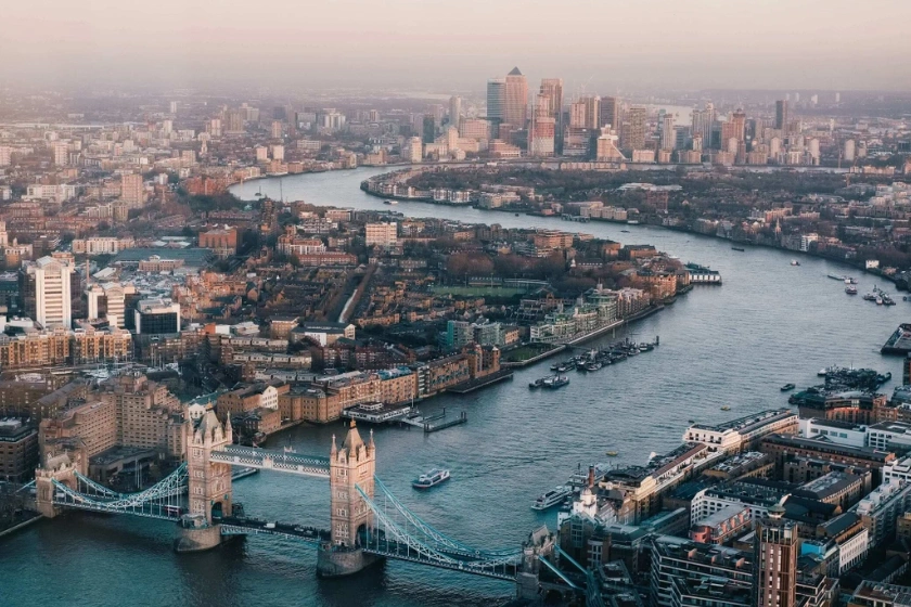 Aerial photography of the city of London