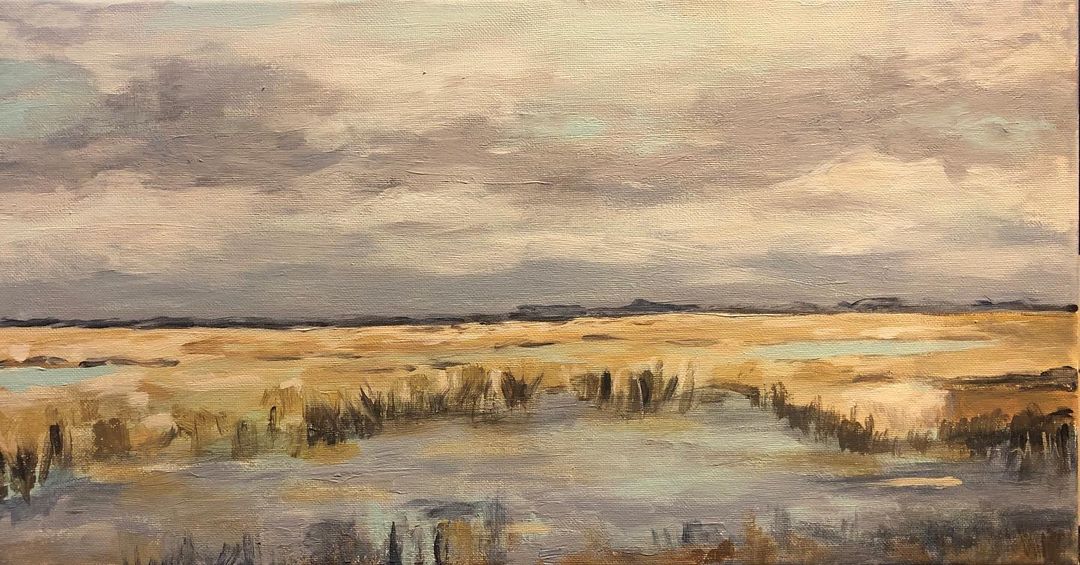 landscape painting of a marsh
