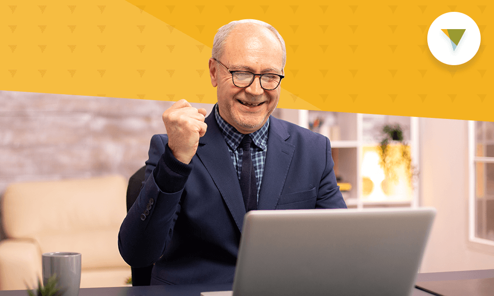 Happy elderly man