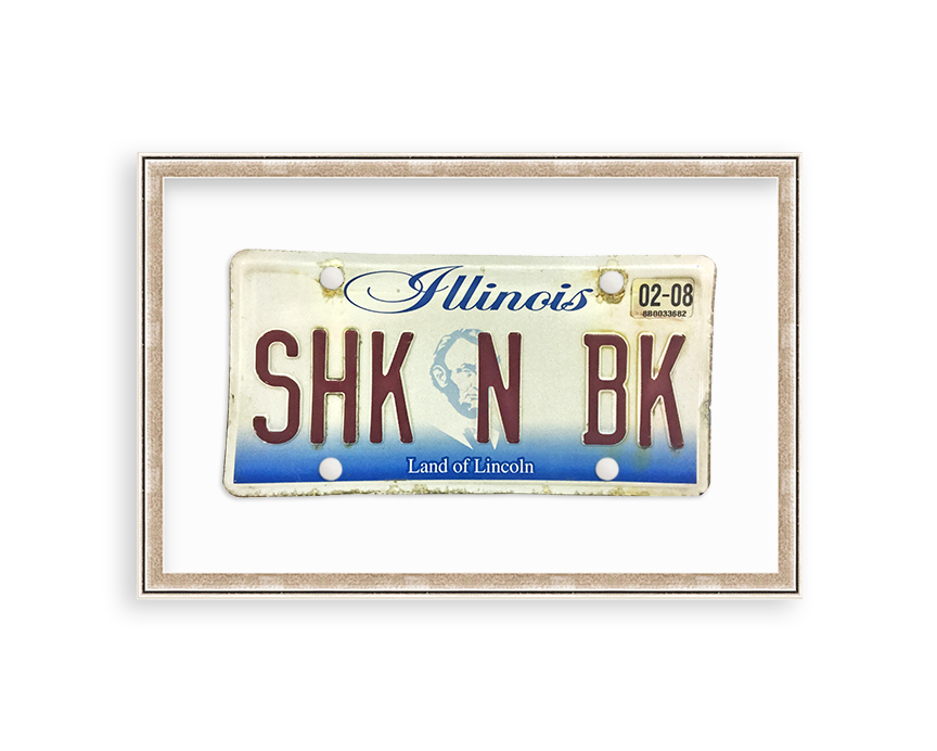 framed illinois vanity license plate