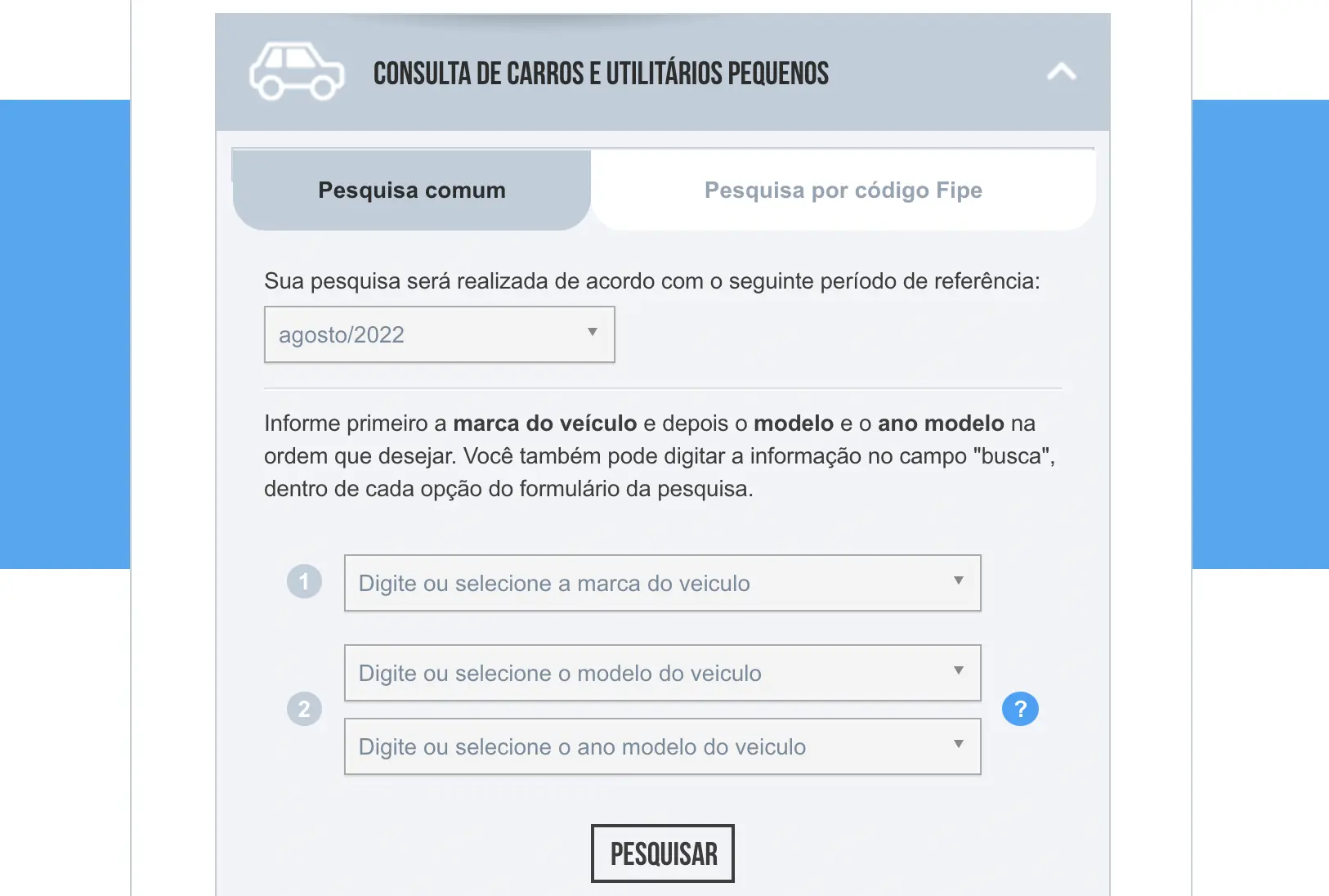 Tabela FIPE - Consulte o valor do seu carro