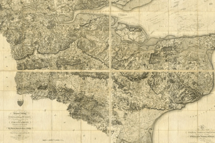 First OS map by William Mudge, 1801 by www.brilliantmaps.com