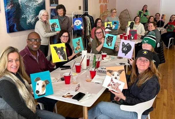 paint portrait party participants