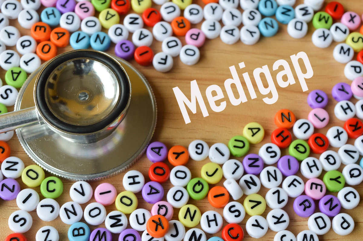 medigap (aka Medicare Supplement plans) written in the middle of a bunch of letters