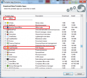 PortableApps Install Apache Office and Foxit PDFReader
