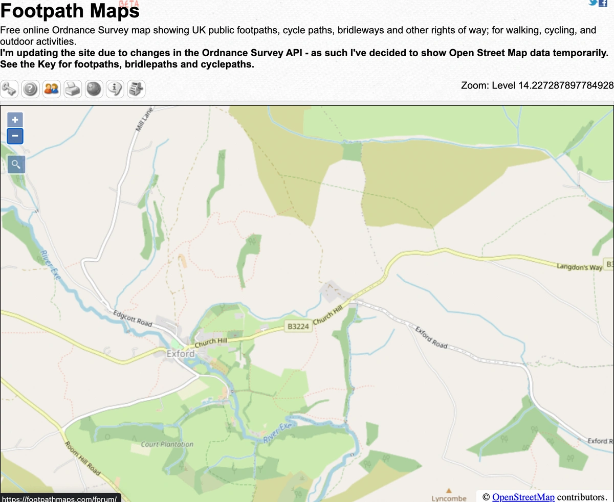 Footpath map preview example