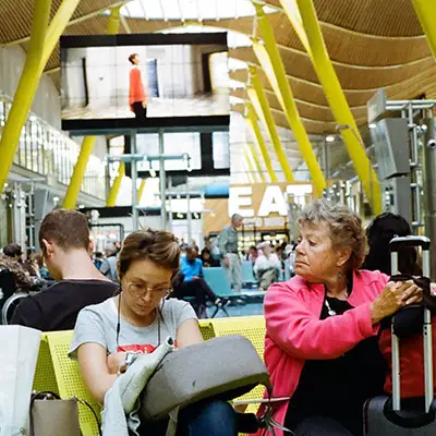 People waiting for a flight.