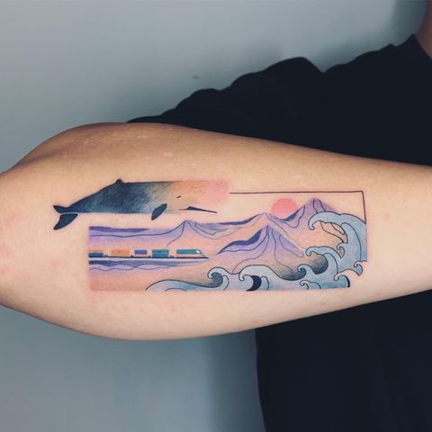 arm illustrative cartoon tattoo