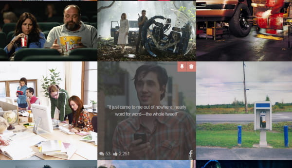 Image grid social feed on website