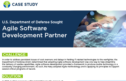 U.S. Department of Defense Sought Agile Software Development Partner