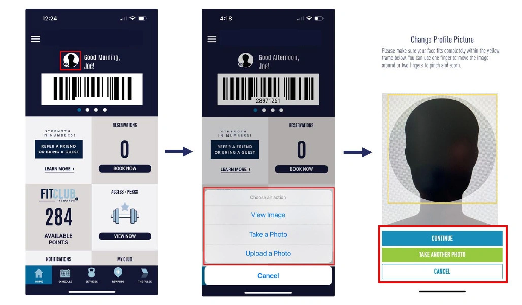 how to add a profile photo on the National Fitness app