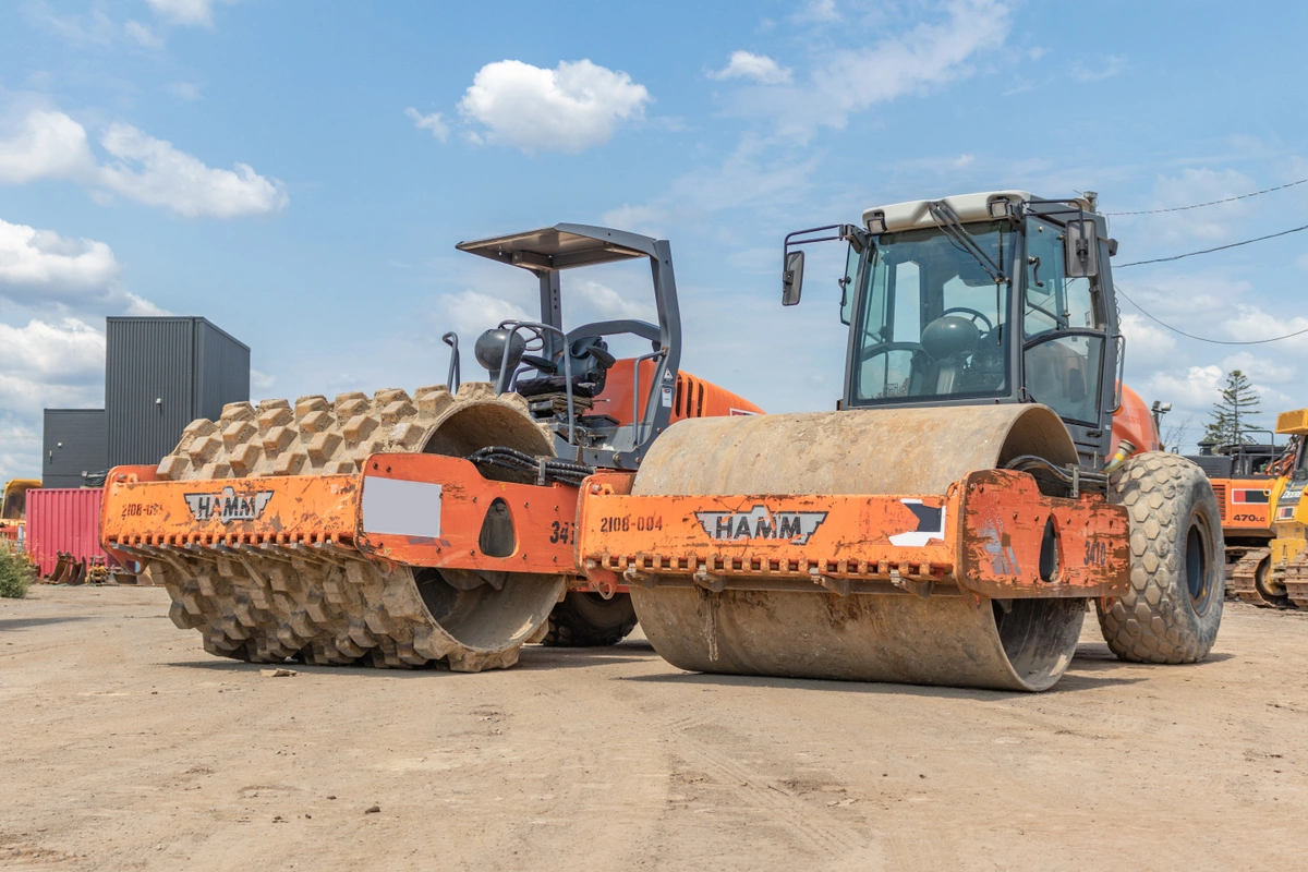 1 Different types of compactors: a) Pad-foot or tamping-foot