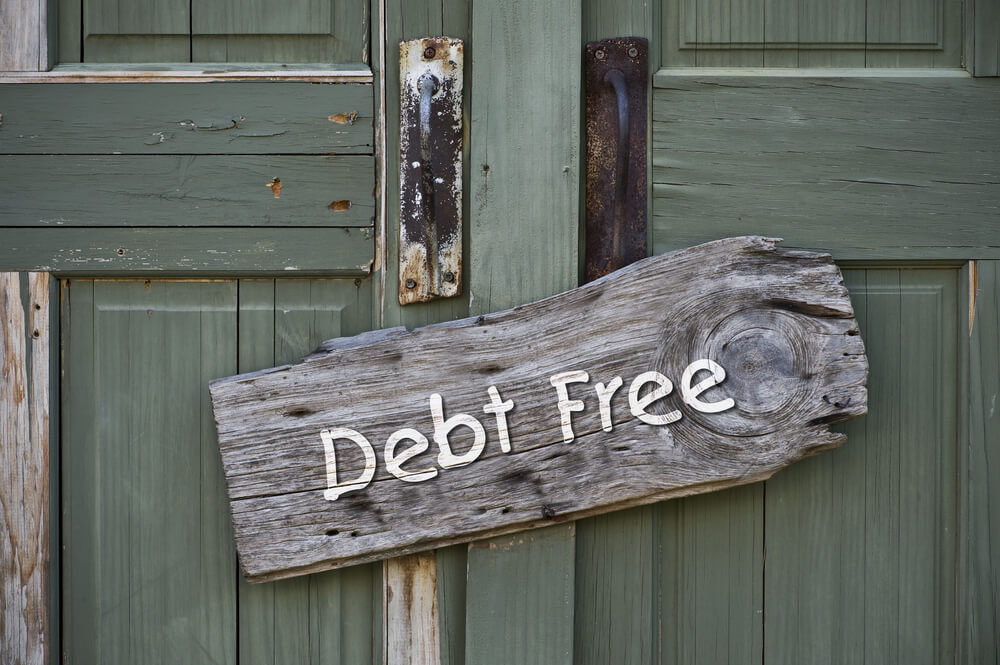 debt free note one a door: loan repaid