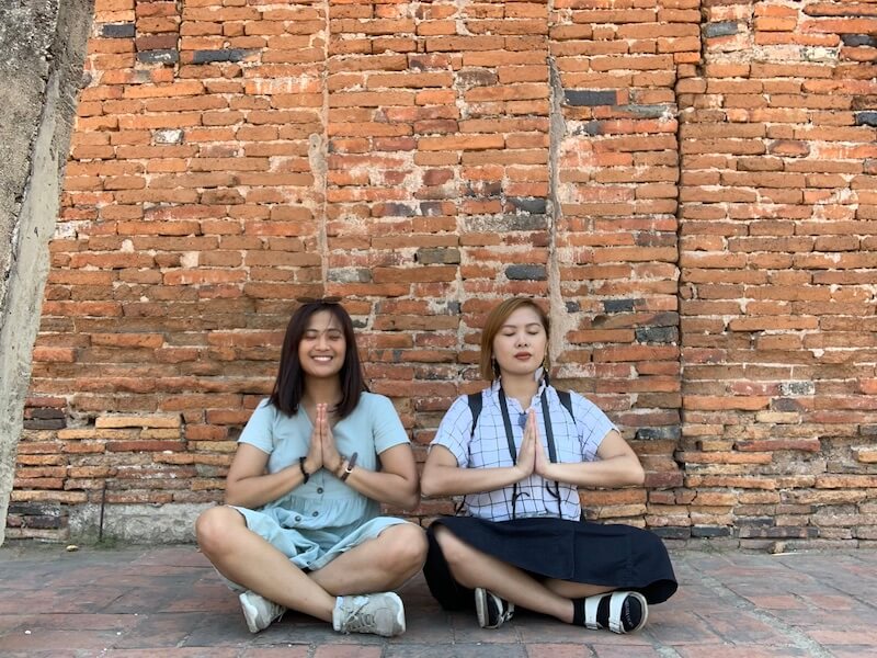 Wat Mahathat, Ayutthaya, Thailand with bestie