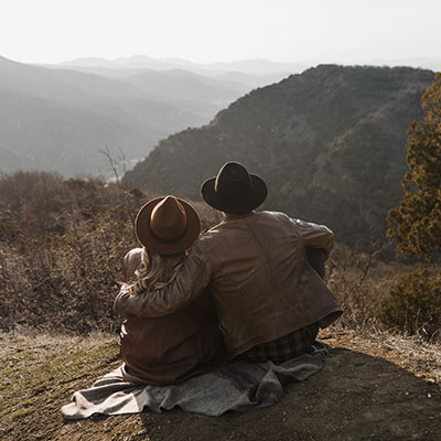 Couple enjoying a scenic view.