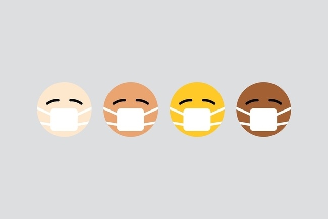 Emoji faces with medical masks