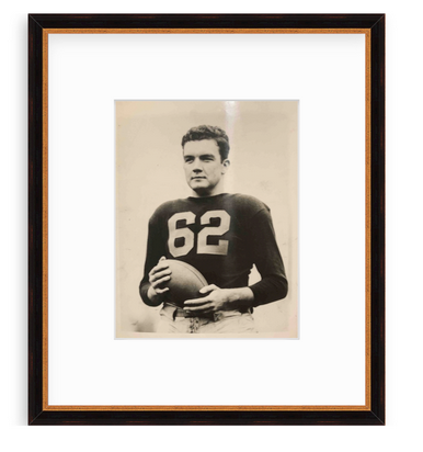 vintage framed picture of football player