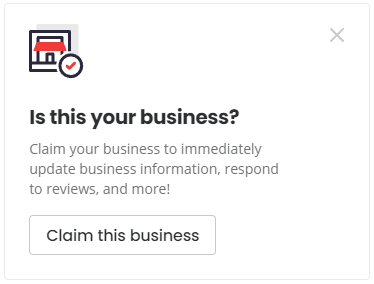 Screenshot of Yelp "Claim this business" option