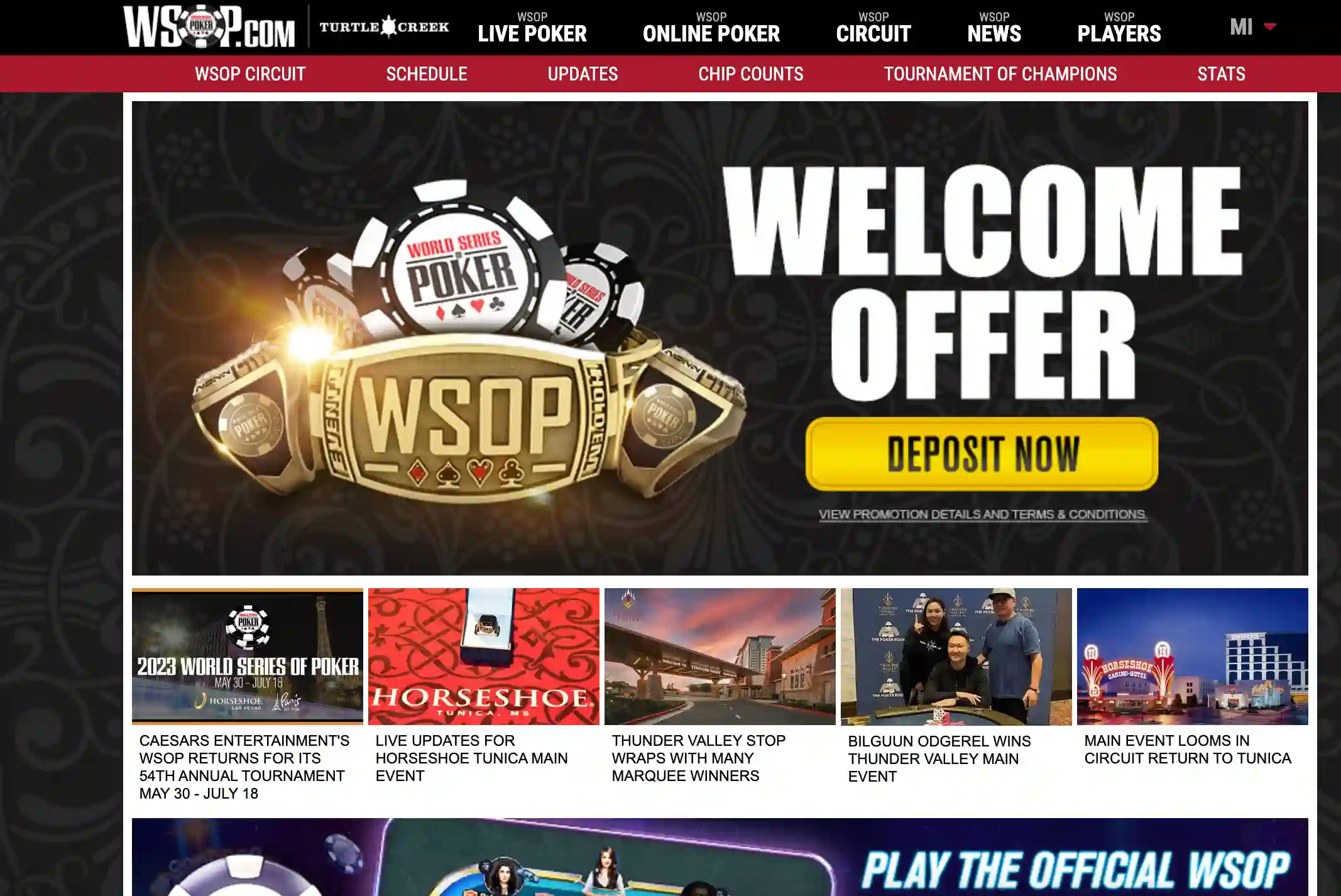 WSOP Web Homepage