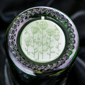 Green Floral Glass Pendant