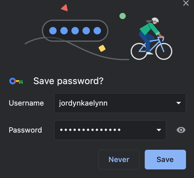 Chrome's prompt to save your username and password