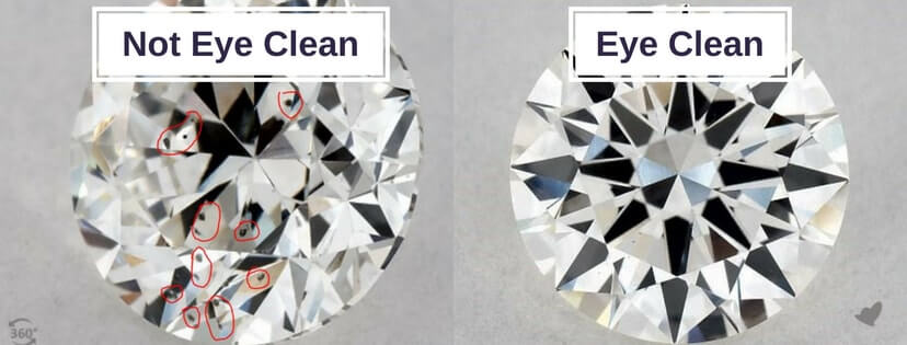 eye clean diamond compared to non-eye clean diamond