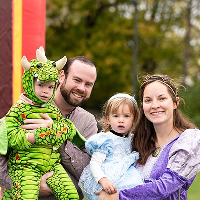 Family at a theme park.